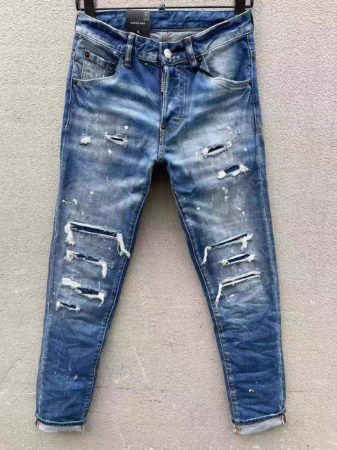 Spodnie niebieskie Dsquared z przetarciami Spodnie niebieskie Dsquared z przetarciami