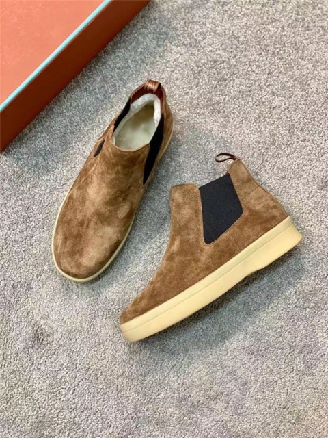 Buty wsuwane botki męskie śniegowce Loro Piana