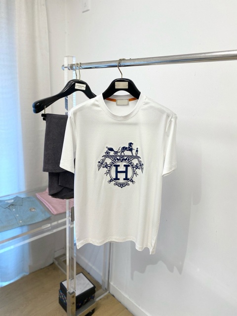 Koszulka męska t-shirt Hermes z jedwabistej bawełny