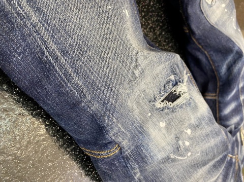 Spodnie męskie Dsquared slim fit ciemno niebieskie