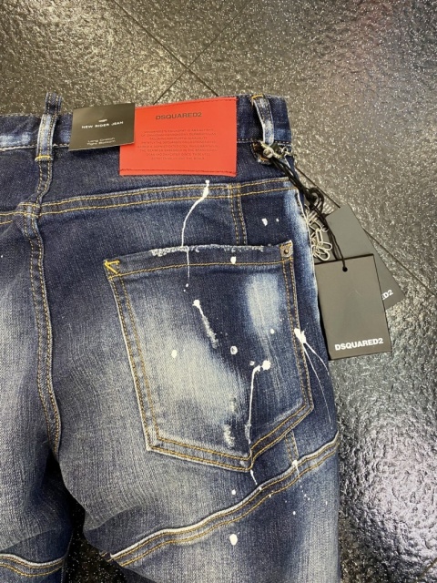 Spodnie męskie Dsquared slim fit ciemno niebieskie