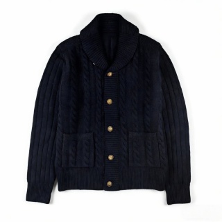 Sweter kardigan Ralph Lauren Deep Navy 100% wełna