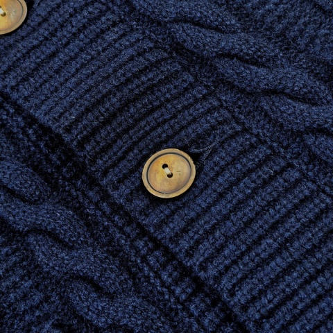 Sweter kardigan Ralph Lauren Deep Navy 100% wełna