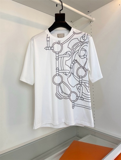 Koszulka Hermes 2026 Wiosna Pure Cotton Loose Fit