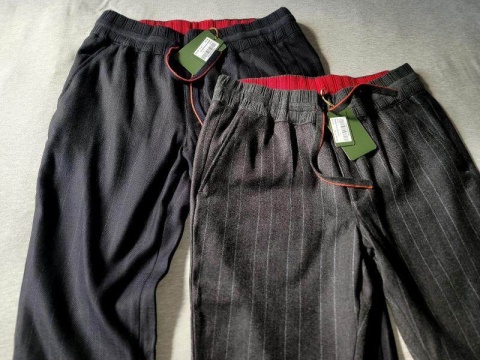 Spodnie męskie Loro Piana Męskie z czystej Wełny Tapered Fit