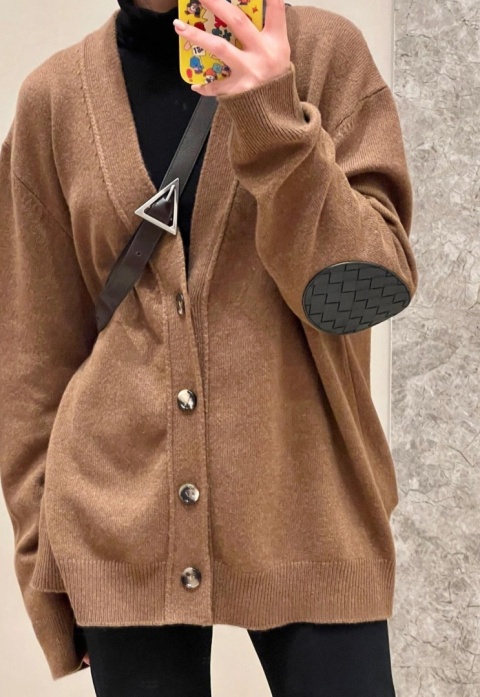 Sweter Bottega Veneta Kardigan Unisex Wełniny Premium Casual