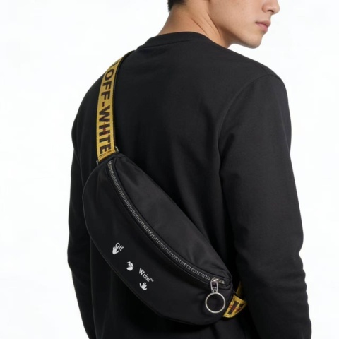 Torebka na ramię Off White Casual /Sport Crossbody Bag Black & Yellow