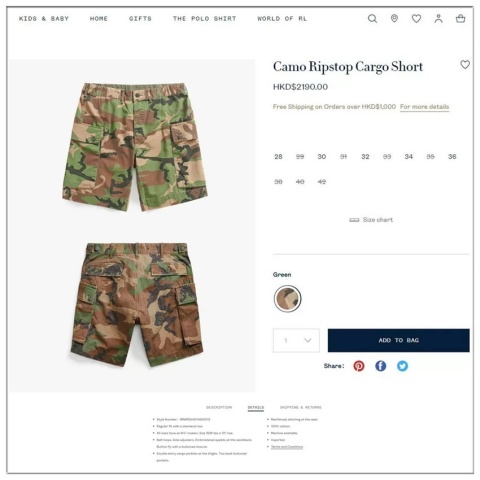 Spodenki Ralph Lauren Cargo