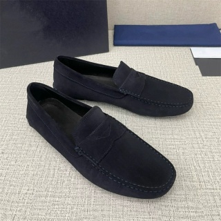 Buty granatowe mokasyny Loafersy Prada
