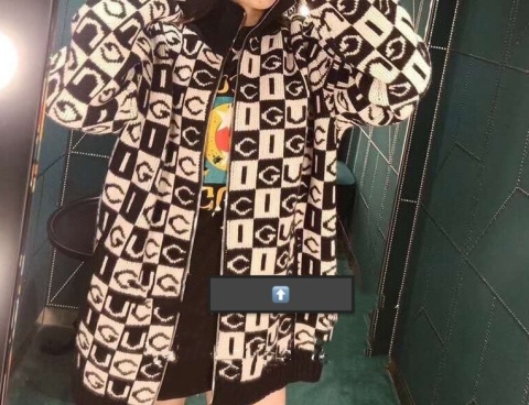 Sweter zapinany na zamek w szachownicy Gucci